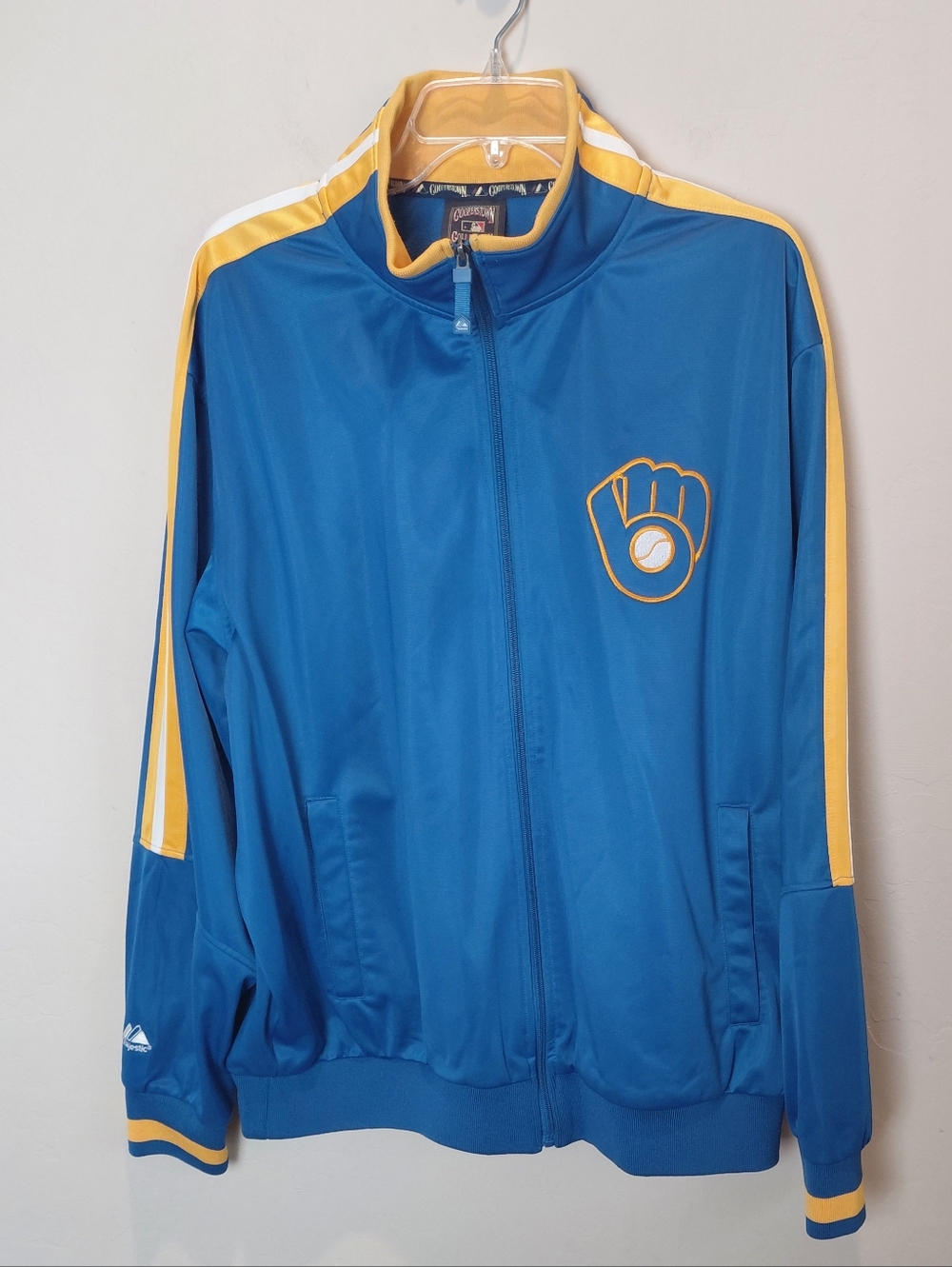 Majestic Cooperstown Collection Milwaukee Brewers MLB Baseball Zip Up Jacket XL